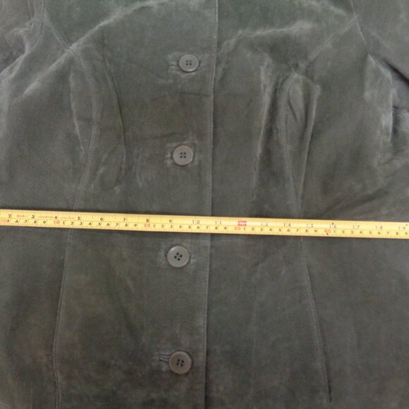 Coldwater Creek Women's Button Front Jacket Olive Green Suede size 1X - Picture 4 of 7